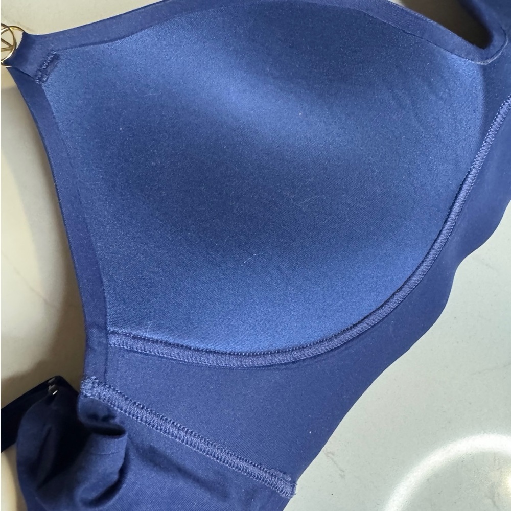 Victoria’s Secret Navy Blue Very Sexy Bra 32DD Smooth Wireless Push Up Feminine - Picture 8 of 10